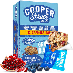 Cooper Street packaging with 12 granola bars ready for on-the-go snacking.
