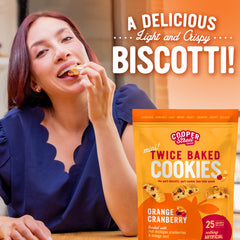 Opened sealed Cooper Street biscotti bag highlighting bulk-value convenience