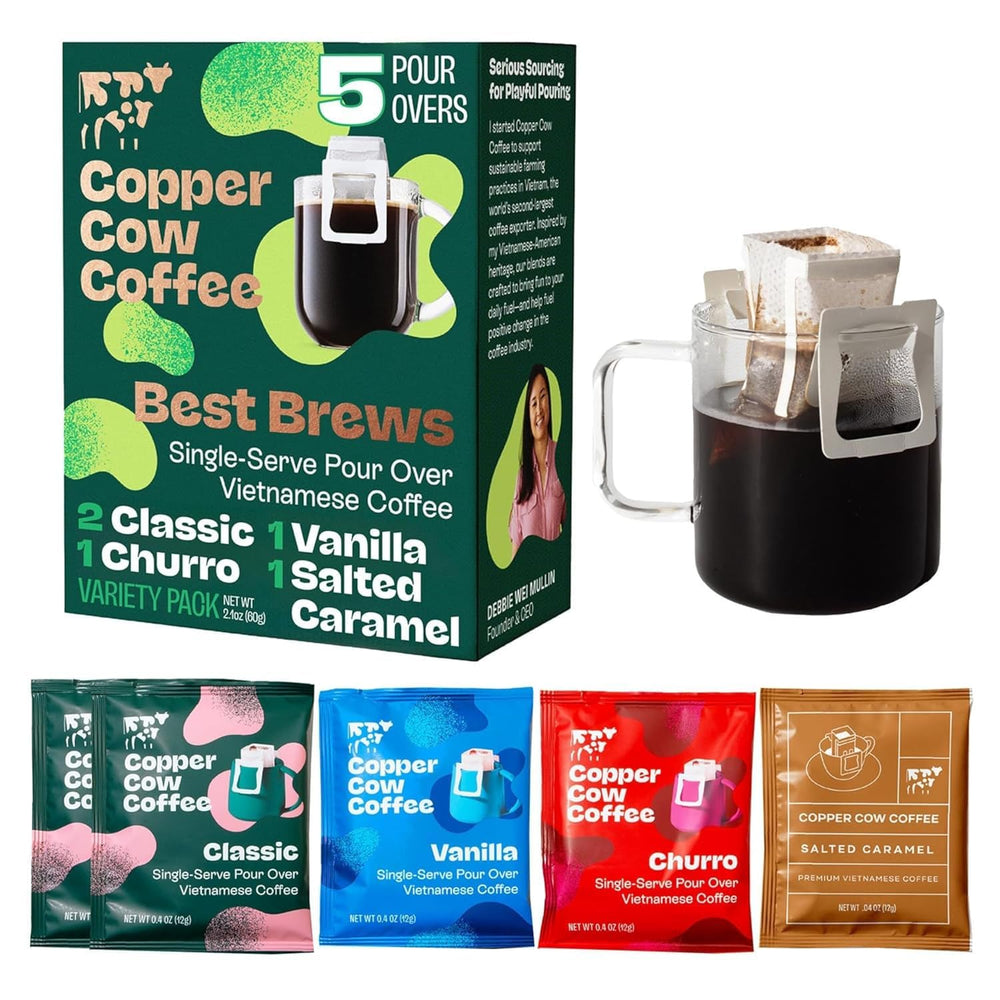 Copper Cow Coffee classic black packets for quick cafe-style brew