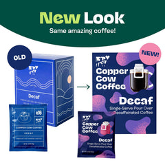 Copper Cow Coffee tear-hang-pour setup demonstrates easy on-the-go brewing