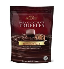 Copper Kettle dark chocolate truffles with sea salt for festive gifting.
