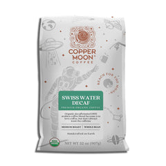 Copper Moon whole bean coffee in medium roast, ready for home grinding.