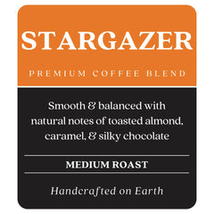 Copper Moon coffee steaming cup showcases smooth taste and inviting aroma.