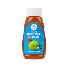 Copra coconut nectar bottle amber glow; natural sweetener for recipes