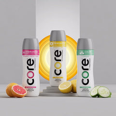 Contoured Core Hydration+ Calm bottle designed for comfortable grip