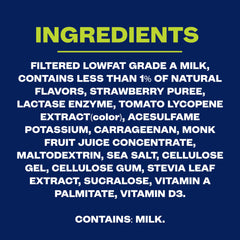 Core Power Elite Strawberry label highlighting nine essential amino acids for recovery.