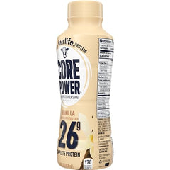 Core Power high-protein shake vanilla pour into glass