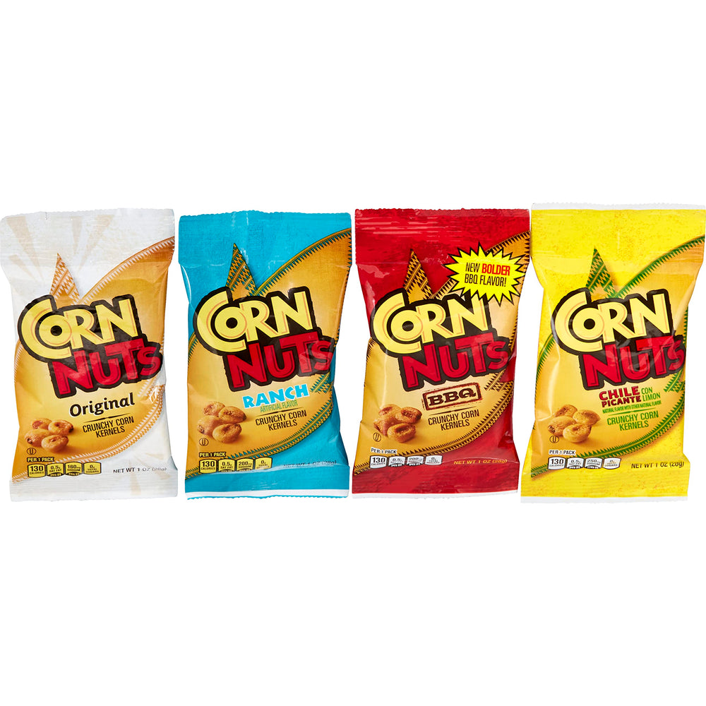 Corn Nuts Original crunchy kernels in a convenient 1oz pack for on-the-go snacking.
