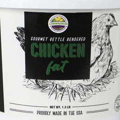 Cornhusker Kitchen chicken fat frying pan shot, ready for searing flavors