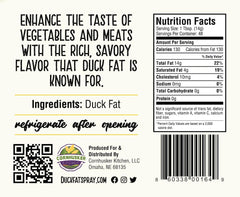 Duck Fat tub on shelf for versatile cooking and easy access.