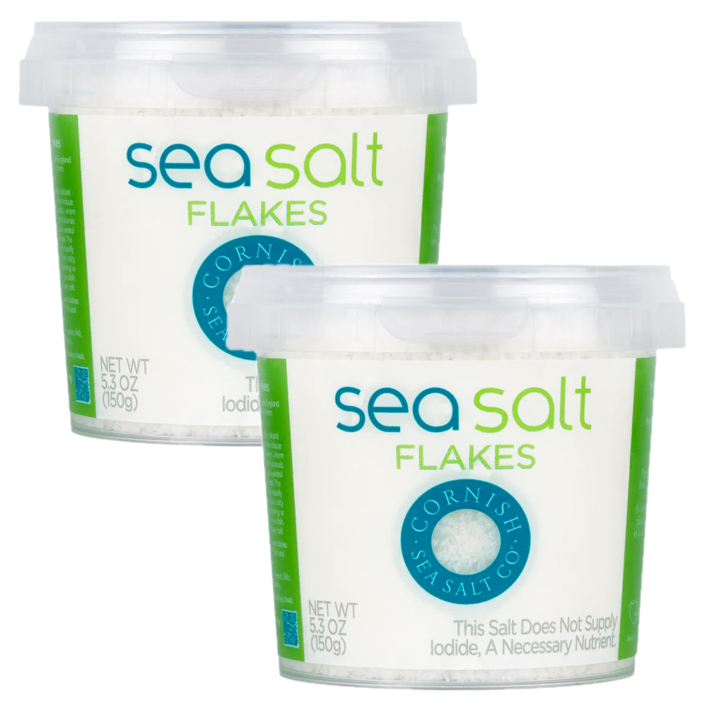 Cornish Sea Salt Co mineral flakes pour adds delicate finishing touch to dishes.