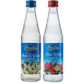 Cortas rose water bottle closeup for culinary and skincare versatility.