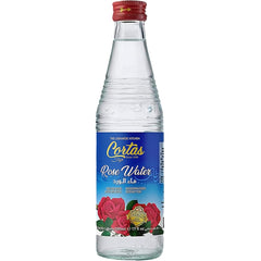 Cortas Rose Water bottle front view, ideal for refreshing beverages.