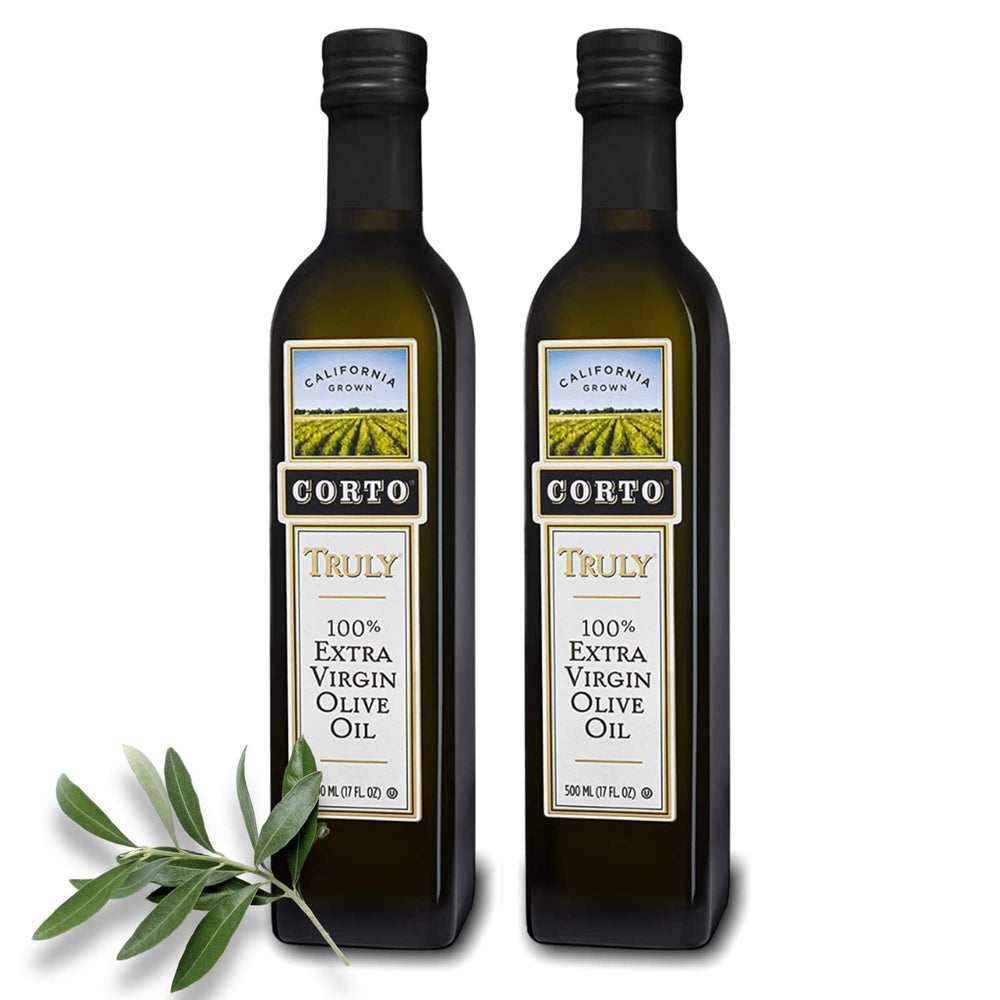 CORTO TRULY olive oil bottle showing floral notes, ideal for dressings