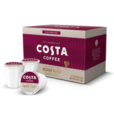 Costa Signature Blend 10ct box on a kitchen shelf, ready for quick mornings.