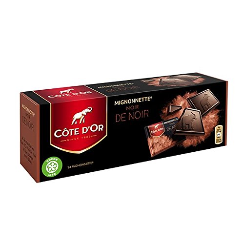 Cote D'Or Mignonnette Belgian dark chocolate; 24-piece box, ideal for gifting or a refined personal treat.