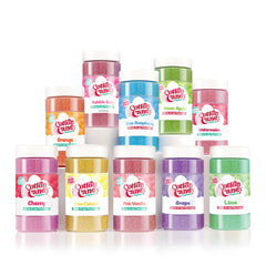 Cotton Candy Express Pina Colada floss sugar jar for tropical carnival-style treats.