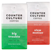 Counter Culture Coffee Big Trouble bag; bold flavor potential for daily espresso and drip