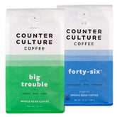 Counter Culture Big Trouble and Forty-Six multi-pack bags for diverse home brews.