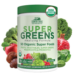 Country Farms Super Greens bottle pour for quick daily nutrition
