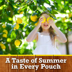 Open Country Time Lemonade pouch showing bright lemon color ready to serve