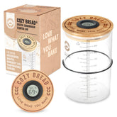 Cozy Bread digital sourdough starter jar with thermometer display for real-time fermentation monitoring.