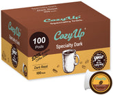 Cozy Up 100-count pack shot of dark roast pods for convenient daily brewing.