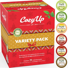 Cozy Up green tea pods in the pack, ideal for a refreshing morning boost.