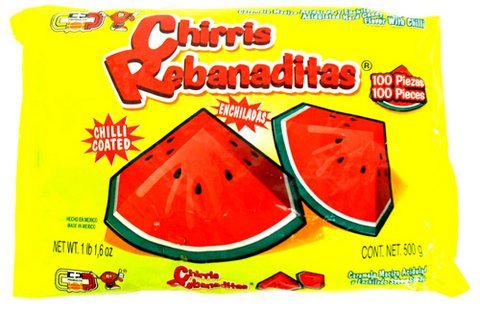 CP Chirris Rebanaditas watermelon candy with a bright, spicy finish.
