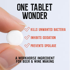 Craft A Brew Campden tablets sterilize must before yeast pitch.