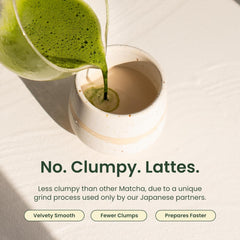 Crafti matcha latte steaming cup showing home barista quality latte experience.