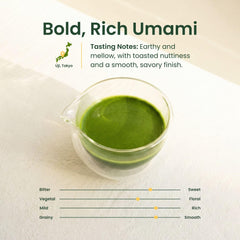 Crafti Signature matcha tin jar close-up emphasizes airtight freshness.