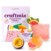 CraftMix Passionfruit Paloma packet ready to mix with water for a light, fruity drink