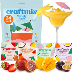 Craftmix variety-pack four-flavors display, perfect for quick, low-calorie cocktails at home.