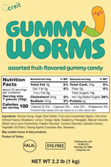 Crait Gummy Worms dye-free colors deliver bright natural gummies