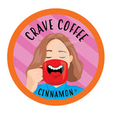 Crave Beverages Cinnamon pods packaging front view for bold morning flavor