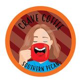 Crave Beverages Southern Pecan coffee pods in packaging for easy mornings