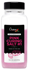 Crave Pink Curing Salt #1 jar front label showing curing formula for meats