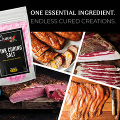 Crave Pink Curing Salt #1 made-in-usa packaging signals quality from Crave Seasonings.