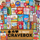 CRAVEBOX snacks box variety pack 55-count, gift-ready and shareable.