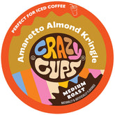 Crazy Cups Amaretto coffee pod with amaretto flavor for a bold morning cup.