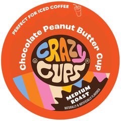 Crazy Cups Chocolate Peanut Butter Cup pod closeup highlighting creamy flavor for a gift-worthy sip.