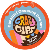 Crazy Cups coconut caramel coffee pod for rich flavor in the morning