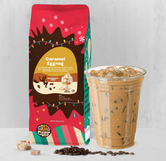 Crazy Cups creamy eggnog swirl in mug highlighting smooth texture.