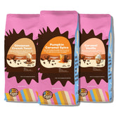 Crazy Cups Pumpkin Caramel Spice ground coffee 10 oz bag with a warm, inviting aroma