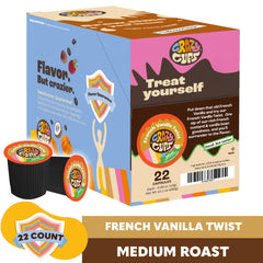 Crazy Cups French Vanilla Decaf brewed cup ready for cozy mornings.