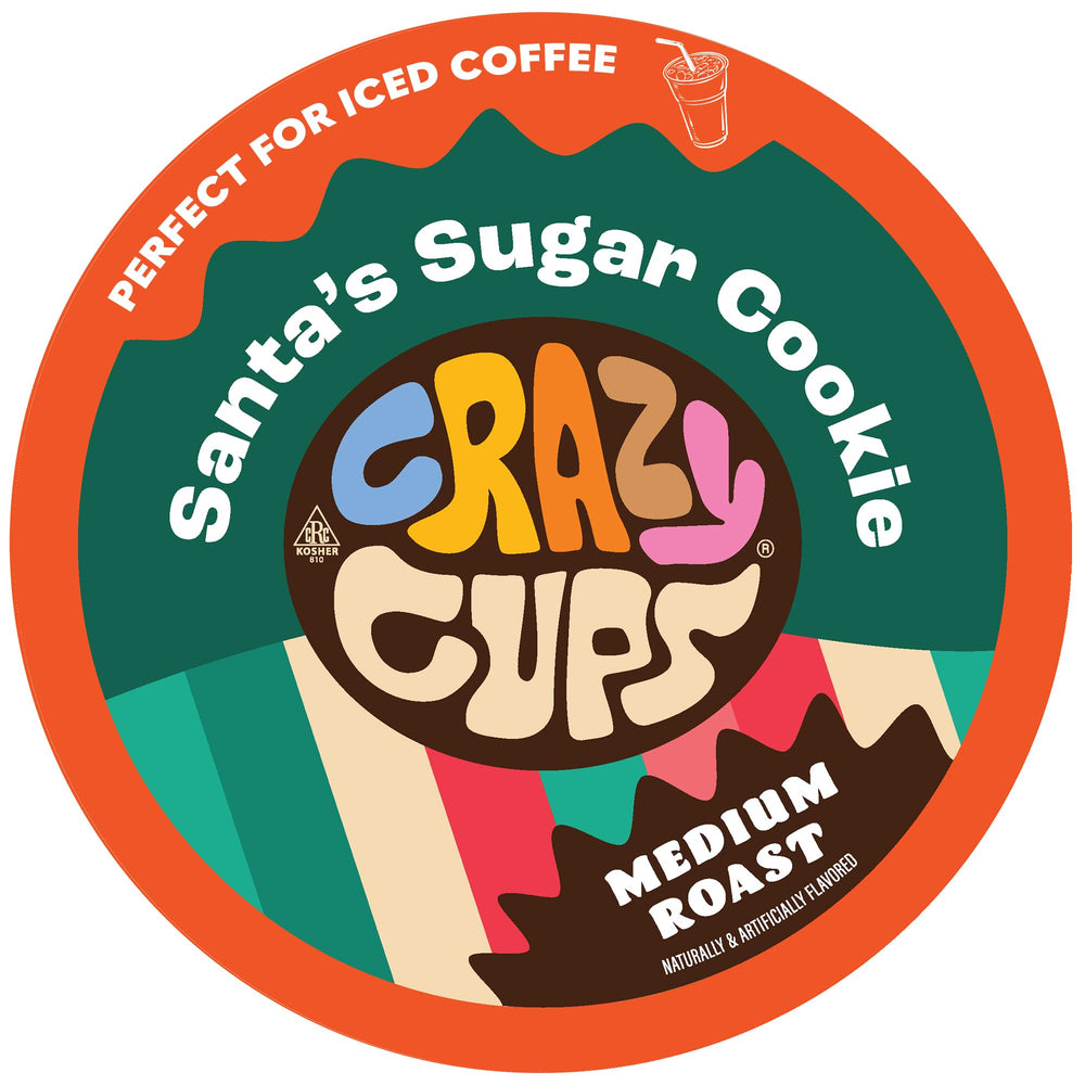 Crazy Cups Santa's Sugar Cookie pod ready to brew for holiday flavor.