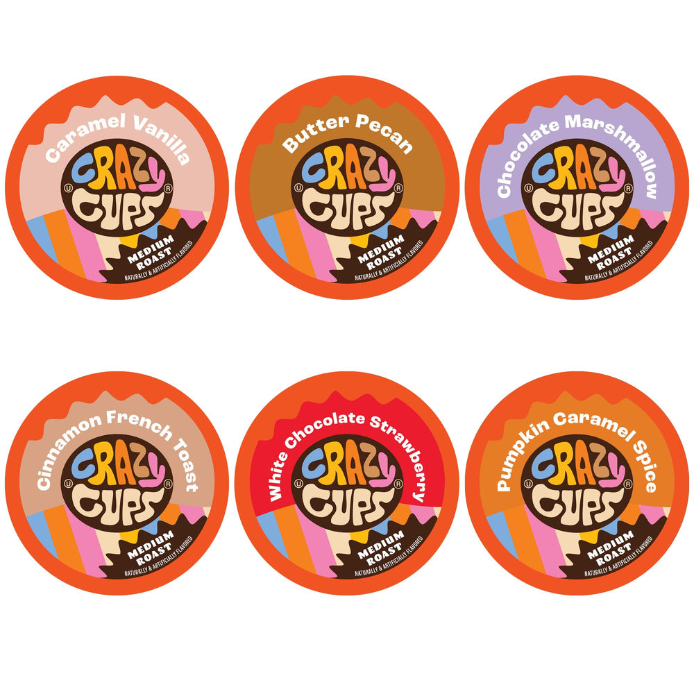 Crazy Cups variety coffee pods for flavor exploration at home.