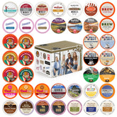 Crazy Cups 40-count variety pack on kitchen counter, ideal for versatile mornings.