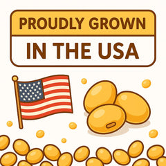 Bulk-packaged Crazy Nuts soybeans for regular soy milk makers and cooks.